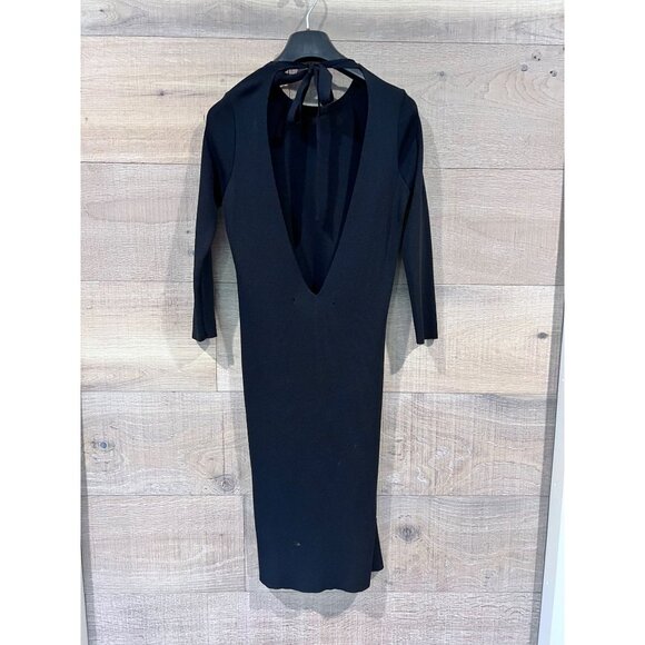 ZARA KNITS black open back dress size S - Picture 6 of 9